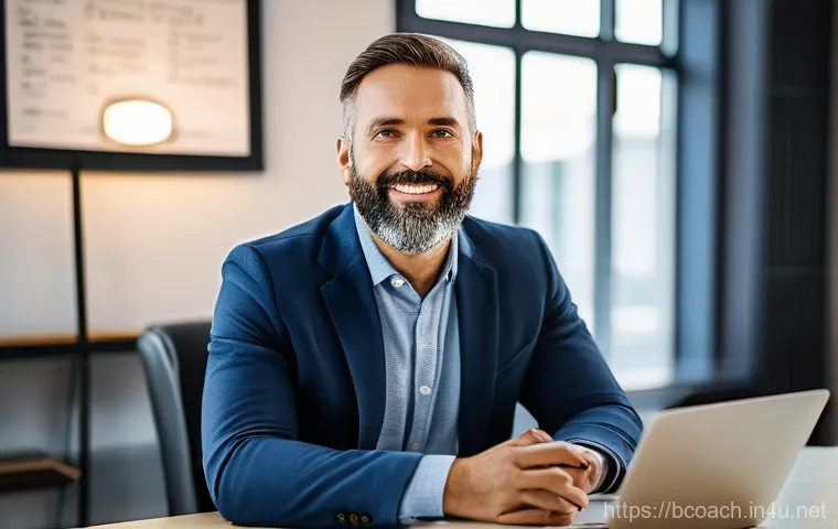 비즈니스 코칭 윤리와 책임 - **Prompt:** A business coach is depicted in a secure, organized home office environment, emphasizing...